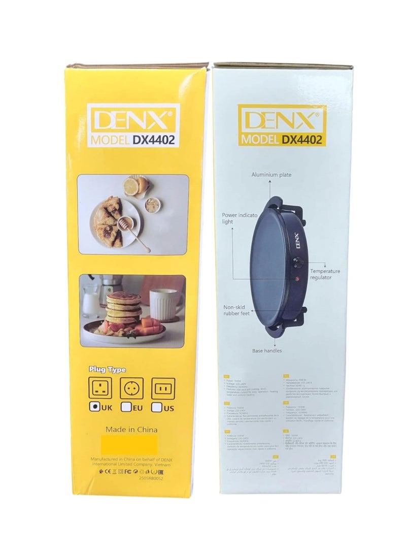 دينكس صانعة فطائر كهربائية بقوة 1500 واط، صفيحة طهي غير لاصقة مع مقبض للتحكم في درجة الحرارة، تسخين سريع ومتساوٍ لصنع الكريب - Image 4