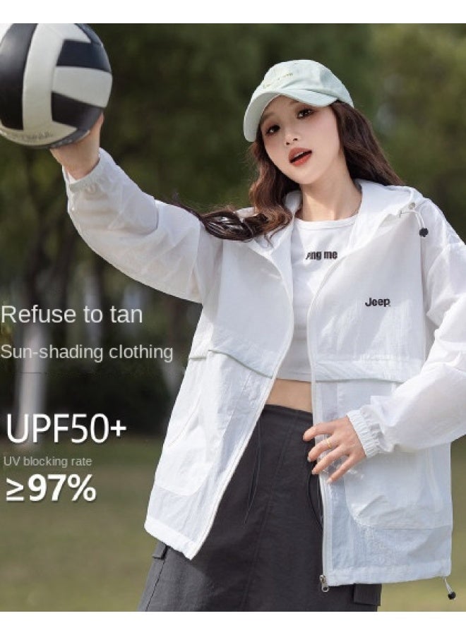 Jeep Lightweight Sun Protection Jacket For Women - Summer Uv Blocking Breathable Outdoor Hooded Cover-up Skin Jacket - Image 1