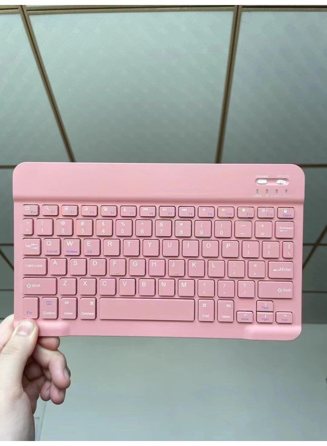 Touch Wireless Bluetooth Keyboard Magnetic Suction Control Suitable For Apple Huawei Mobile Phone IPad Tablet PC Charging Office-Color:10inch Full Color Without Touch Pink-Product Type:Keyboard + Single-mode Battery Mouse - Image 1