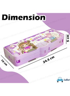 FunBlast FunBlast Kids Pencil Box For Girls-Multifunctional Pencil Box For Kids, Double Compartment Magnetic Pencil Box For Girls, Stationary For Return Gifts - Plastic, Multicolor  - Image 2