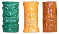 KC Tiki Shot Glasses 2 Oz. Comes with Green, Orange, and Brown - Image 4