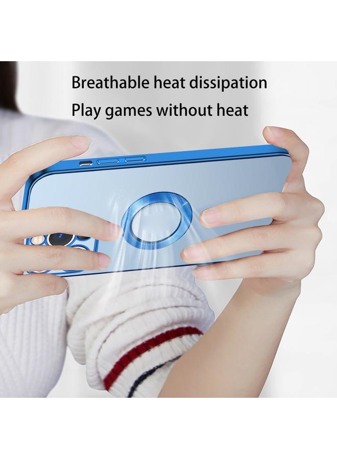 S-TOP Case For iPhone 12 9D Electroplated Edge Metal Ring Clear PC + TPU Shockproof Case - Image 5