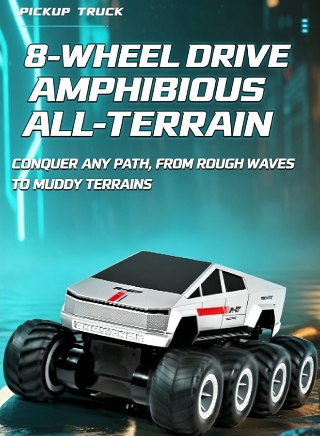 8 wheels RC Truck Car Kids Toys for Ages 8+, Remote Control Car Waterproof Monster Truck, Amphibious 4WD All Terrain Off-Road Pickup, 1:16 Scale, 2.4GHZ Vehicles, Perfect for Kids Birthday Gift - Image 4