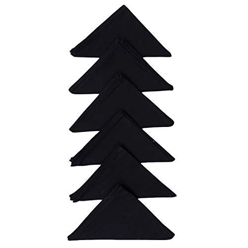 Dekor World Cotton Black Ikat Chevron Printed and Solid Napkin Set (Pack of 12) - Image 3