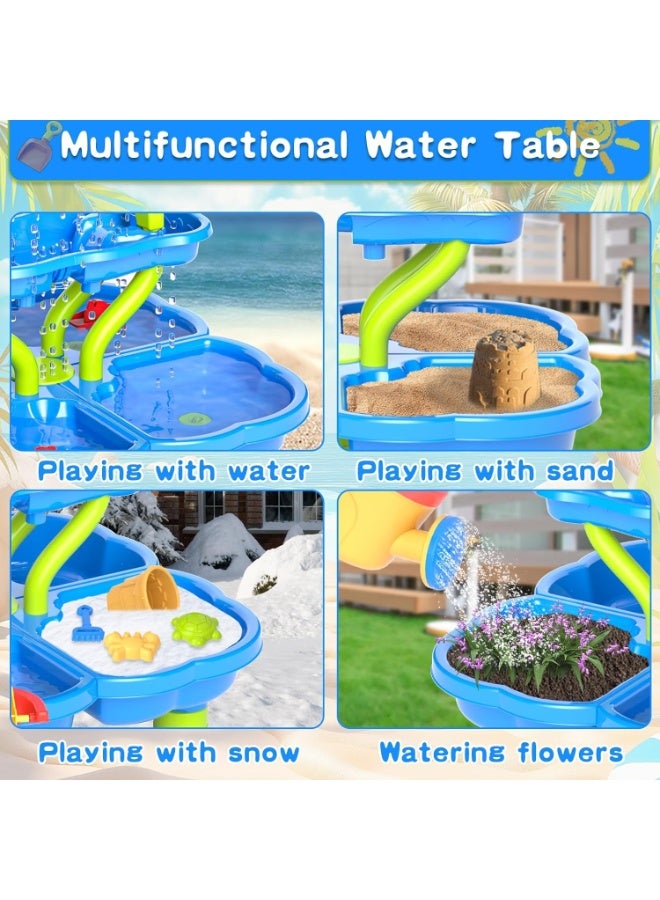 M.A&F's Water Table for Kids Age 3-10,4 -Tier Sand Water Play Table Summer Toys,Rain Showers Splash Pond for Outdoor Beach Backyard Summer, Outdoors Play Sensory Play Table Pond for Kids - Image 4