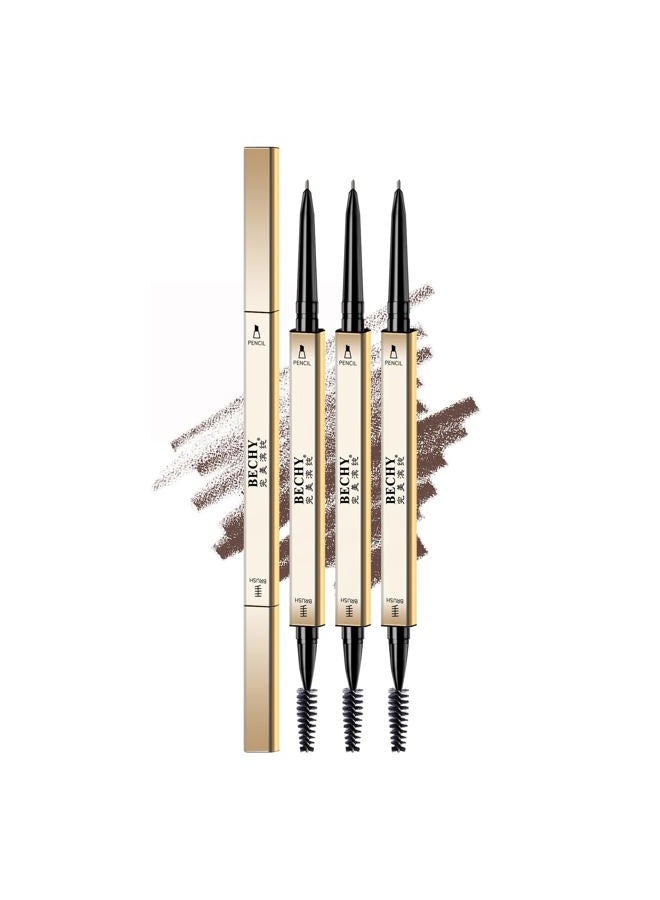 BECHY Eyebrow Pencil,3 PCS Waterproof Long-Lasting Microblading Dark brown Brow Pencil,Natural Eyebrow Makeup Ultra Slim Defining Eyebrow Pencils - Image 1