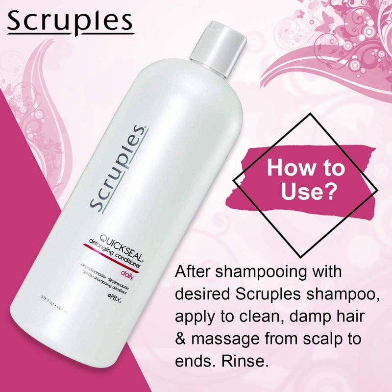 Scruples Quickseal Detangling Conditioner - Hair Smoothing & Frizz Control Treatment - Conditions & Detangles All Hair Types (33.8 oz) - Image 2