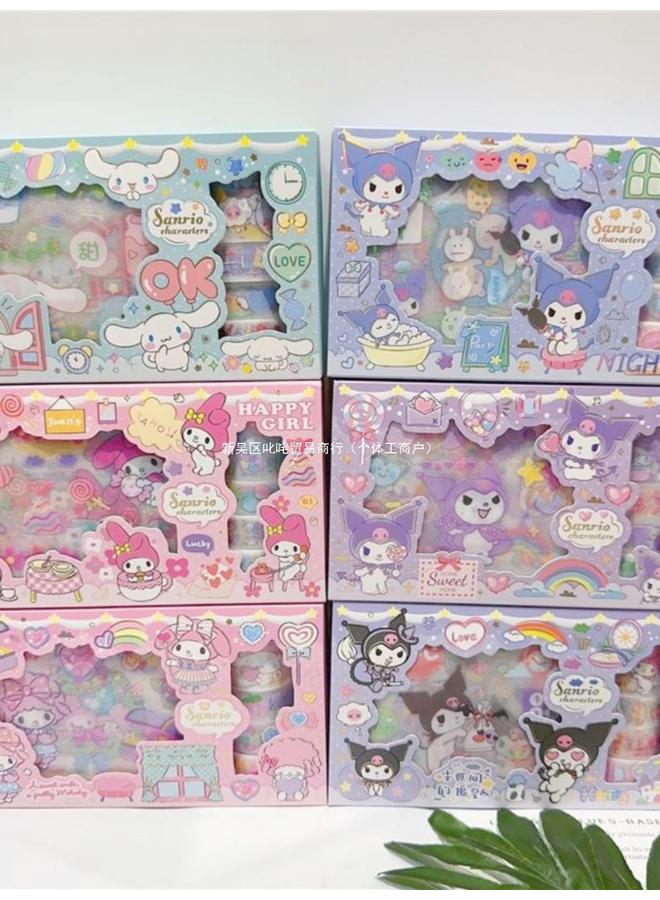 Bluejw Cute Cartoon Sanrio Kulomi Sticker Gift Box Tape Children's Gummed Paper Hand Account Decoration Suit School Gifts - Image 3
