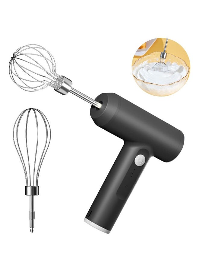 Hand Mixer Electric Handheld with 2 Detachable Beaters and 3 Speed Modes, Electric Whisk, Cordless Egg Beater Small Mixer for Kitchen Baking & Cooking for Coffee, Milk, Eggs, Cakes, Chocolate, Black