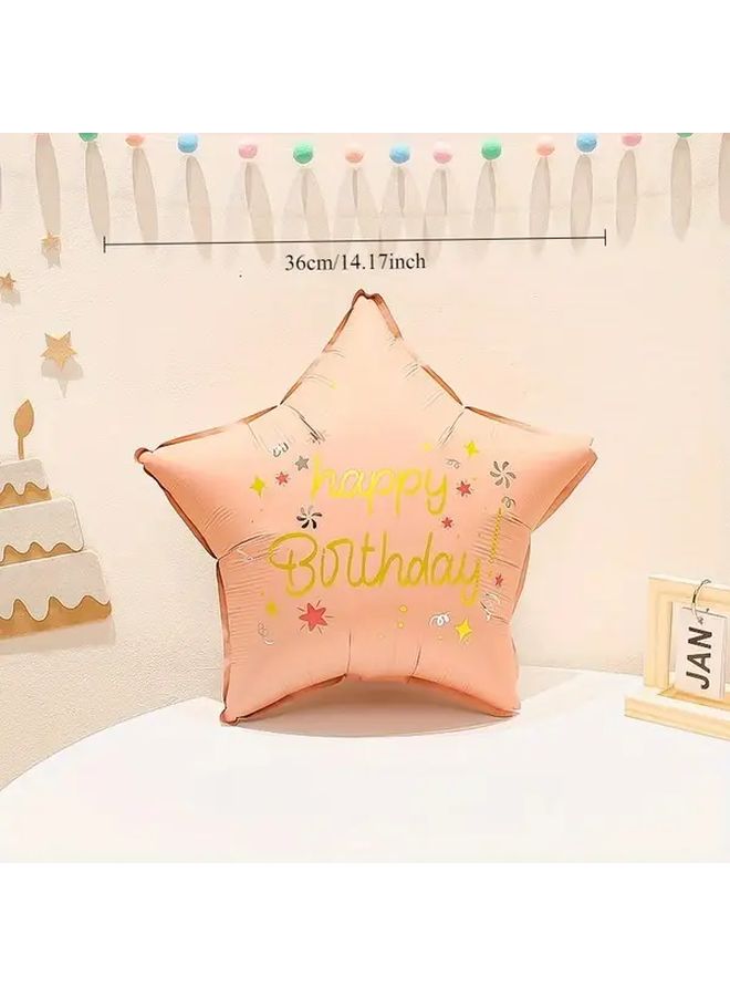18 Inch Matte Blue Birthday Pentagram Oval Star Balloons For Party Decor - Image 2