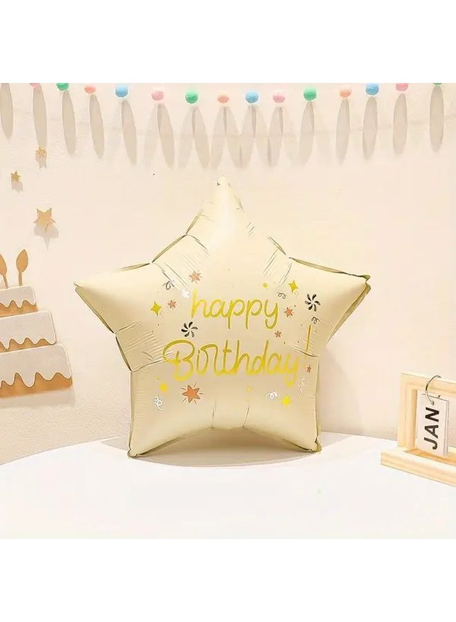 18 Inch Matte Blue Birthday Pentagram Oval Star Balloons For Party Decor - Image 4