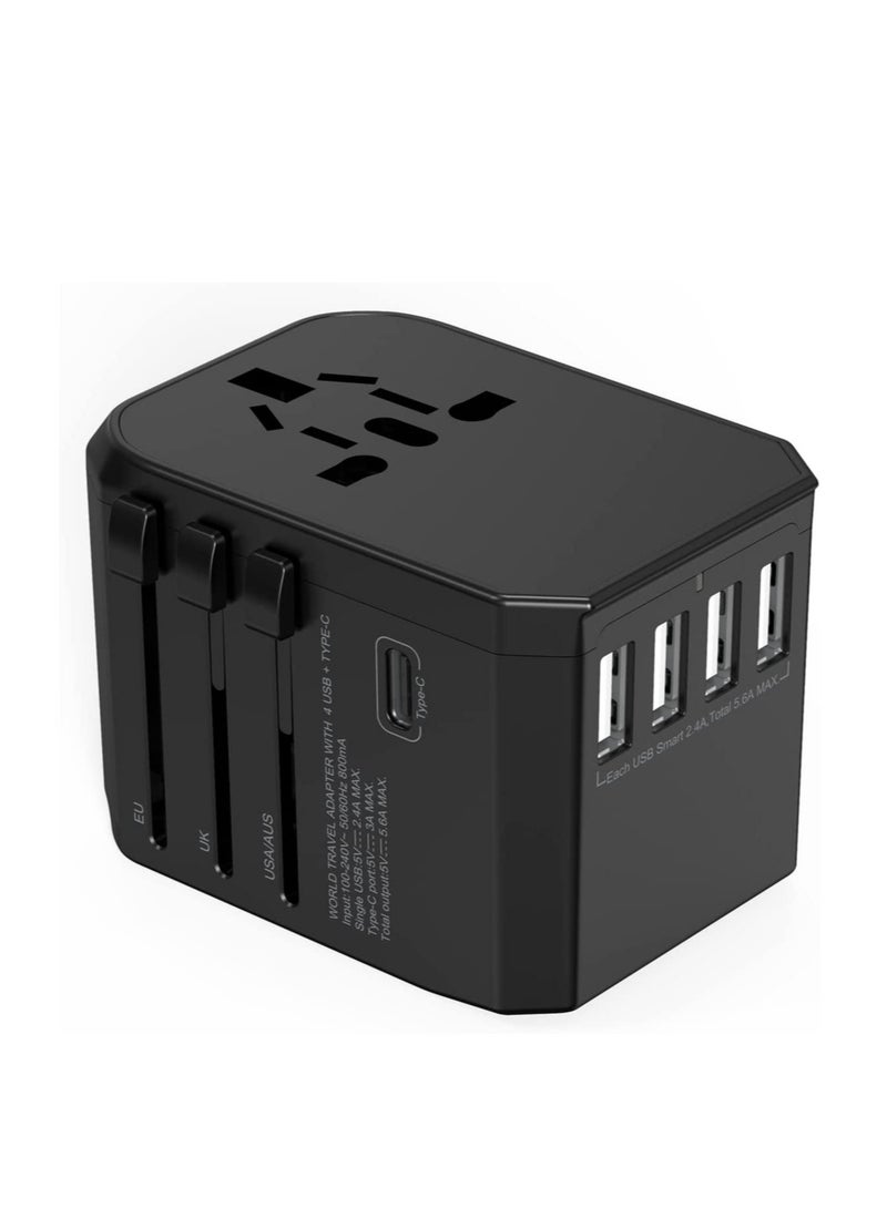 ELTRAZONE Universal Adapter with Power Socket Plugs and Plug Adaptor with 3 Ultra-Fast USB  Port and 1 Brisk USB Type C Port (Black) with  20W Dual Port USB C PD Fast ChargerUSB C to Lightning Cable - Image 2