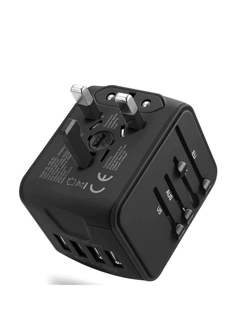 ELTRAZONE Universal Adapter with Power Socket Plugs and Plug Adaptor with 3 Ultra-Fast USB  Port and 1 Brisk USB Type C Port (Black) with  20W Dual Port USB C PD Fast ChargerUSB C to Lightning Cable - Image 3