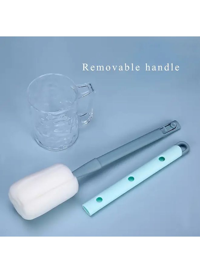 Green 4 In 1 Expandable Bottle Brush Flexible Handle Scratch Free Sponge - Image 4