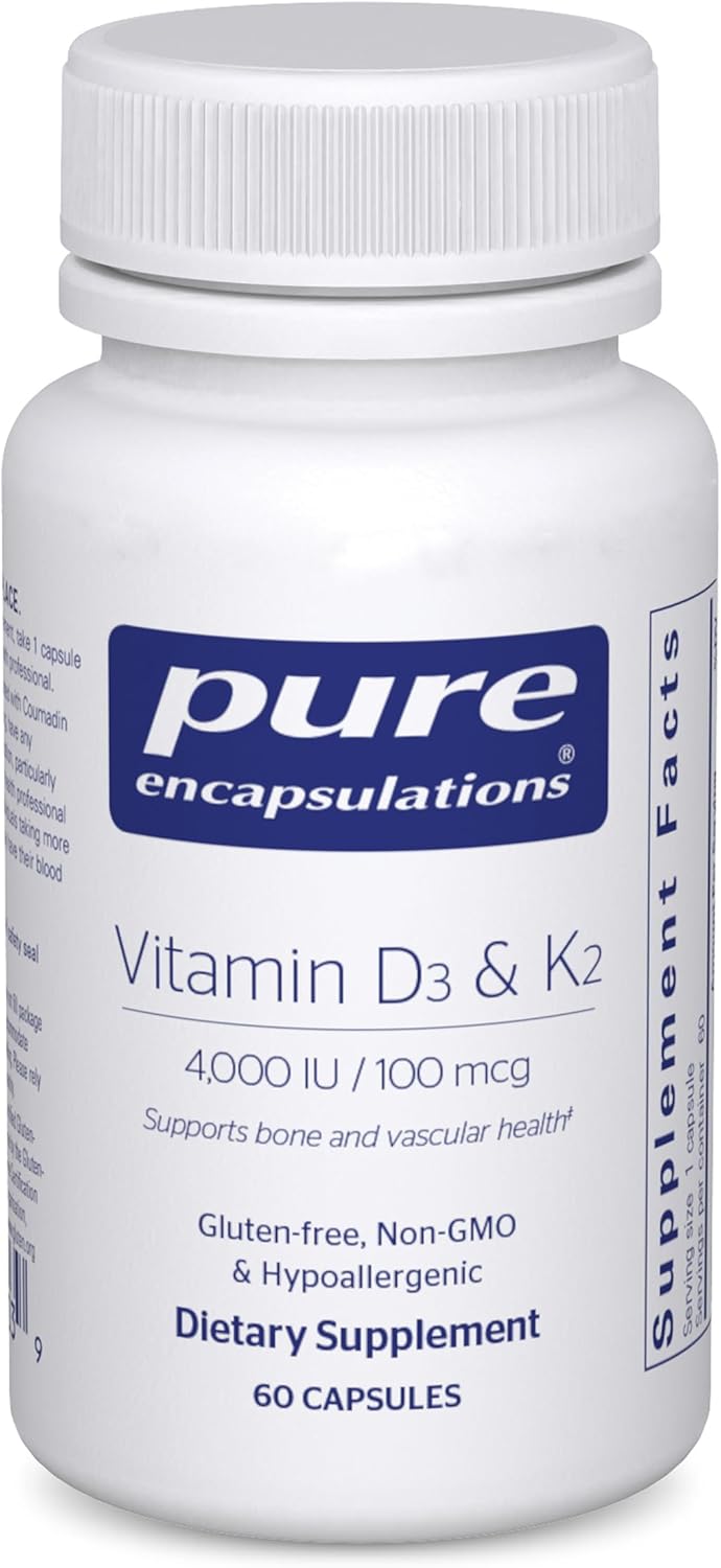 Pure Encapsulations Vitamin D3 & K2 Dietary Supplement for Adults - 60 Capsules - Image 1