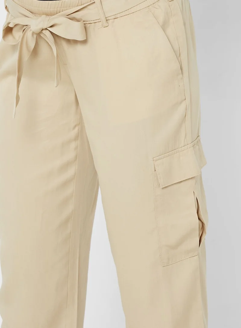 Mamalicious Belted Pocket Detail Pants