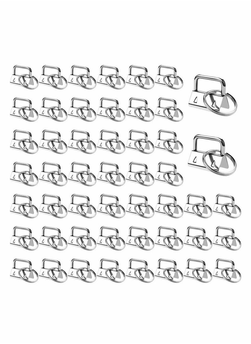 Excefore Key Fob Hardware, 50 PCS Keychain Bracelet Hardware with Key Rings, Metal Tail Clip Wristlet Sets, Perfect for Bag Wristlets with Fabric/Ribbon/Webbing/Embossed and Other Hand Craft - 25mm  - Image 1