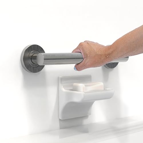 AquaChase ADA Compliant Grab Bar, 500lbs Weight Support for Bath Safety (12 inch, Brushed Nickel) - Image 3