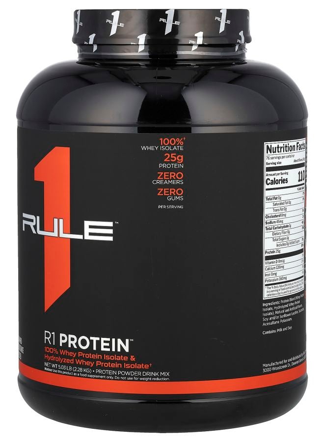 Rule One Proteins مسحوق بروتين R1 بنكهة كريمة الفانيليا 5.03 رطل (2.28 كجم) - Image 2