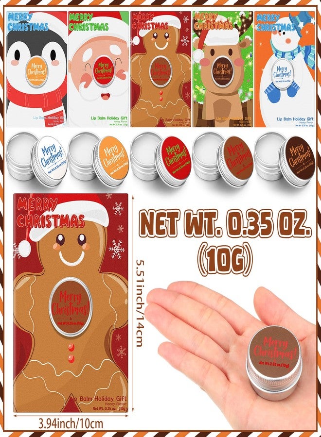 Leelosp 25 Pack Christmas Lip Balm Tins Cute Gifts Bulk Lip Balms Honey Flavor for Chapped Lips Holiday Party Favors Supplies Treat Goodie Bags Stuffers Small Gifts - Image 3
