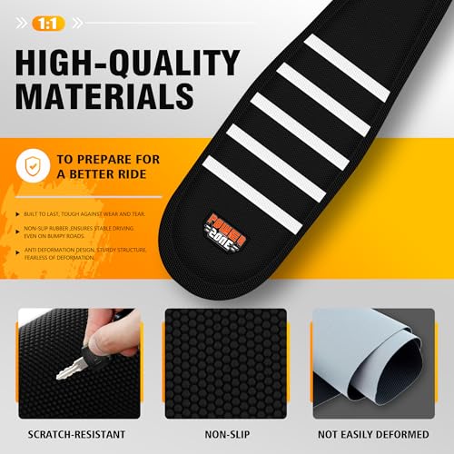 MCHMFG Electric Bike Seat Cover Compatible with Ridstar Q20 E Bike Non-Slip Anti-UV (Black-White) - Image 3