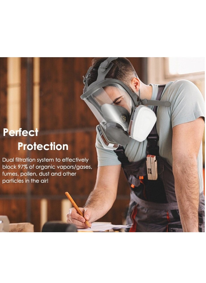 M MIAOYAN Gas Mask for Painting, Dust, Chemicals, Pesticides, Renovation, Sanding, and Firefighting  - Image 2
