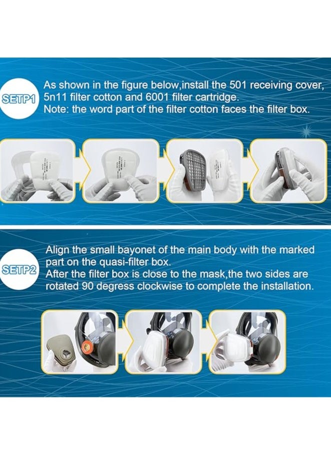 M MIAOYAN Gas Mask for Painting, Dust, Chemicals, Pesticides, Renovation, Sanding, and Firefighting  - Image 4