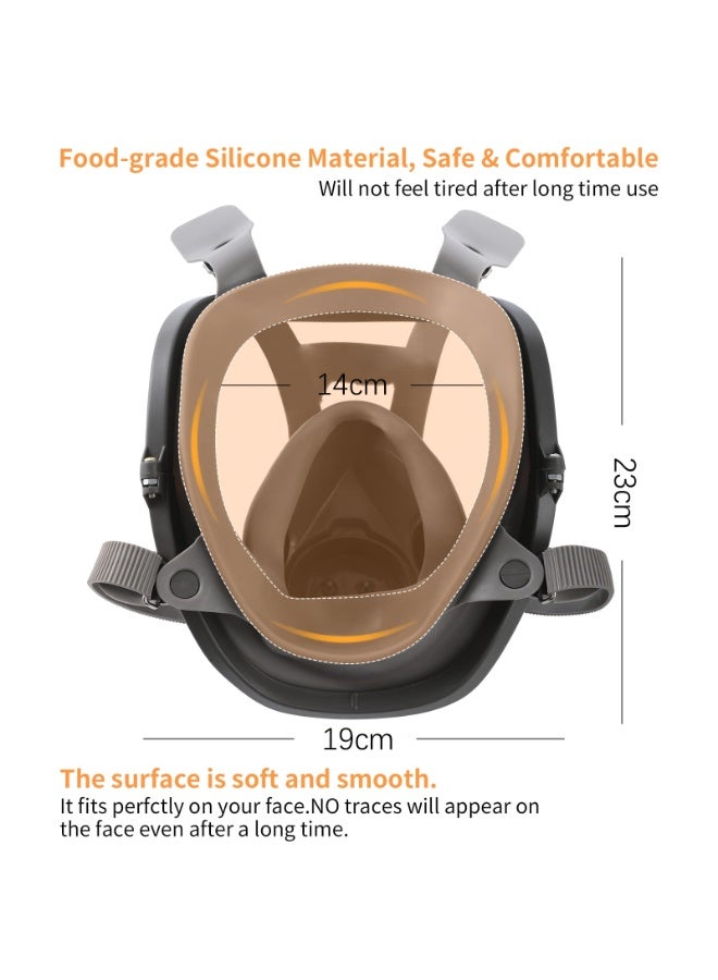 M MIAOYAN Reusable Full Face Respirator Dust-proof Face Cover - Full Face Cover, Protect Against Gas, Paint, Dust, Chemicals and Other Work Protection - Image 5
