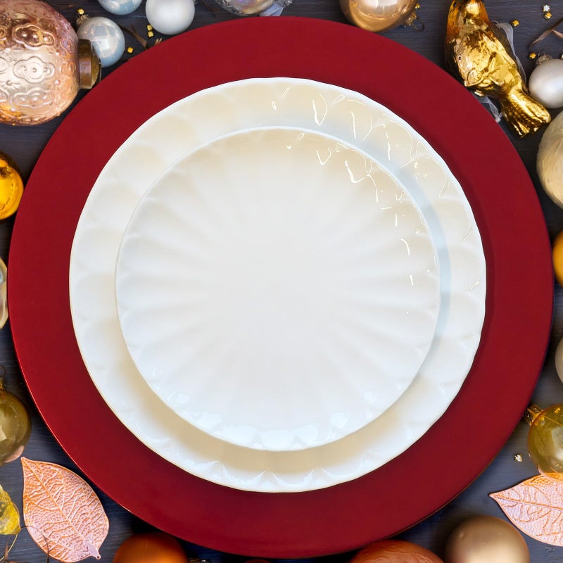 Opexscal Red Charger Plates, Set of 6 Serving Charger Plate for Dinner Table, Wedding, Events Plate Chargers - 13 Inch - Image 5