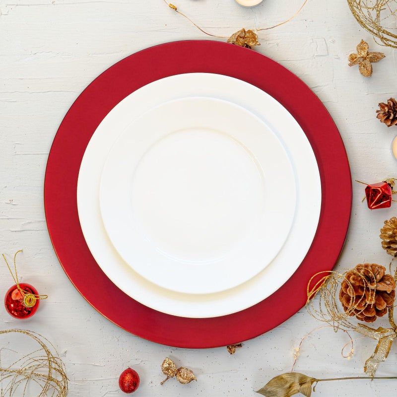 Opexscal Red Charger Plates, Set of 6 Serving Charger Plate for Dinner Table, Wedding, Events Plate Chargers - 13 Inch - Image 4