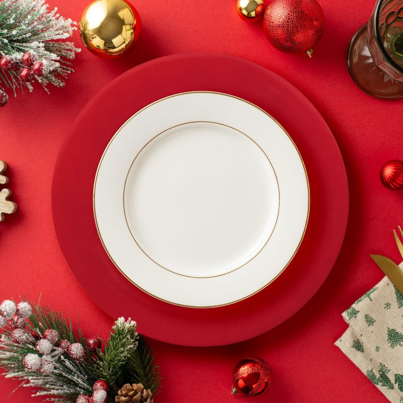 Opexscal Red Charger Plates, Set of 6 Serving Charger Plate for Dinner Table, Wedding, Events Plate Chargers - 13 Inch - Image 2