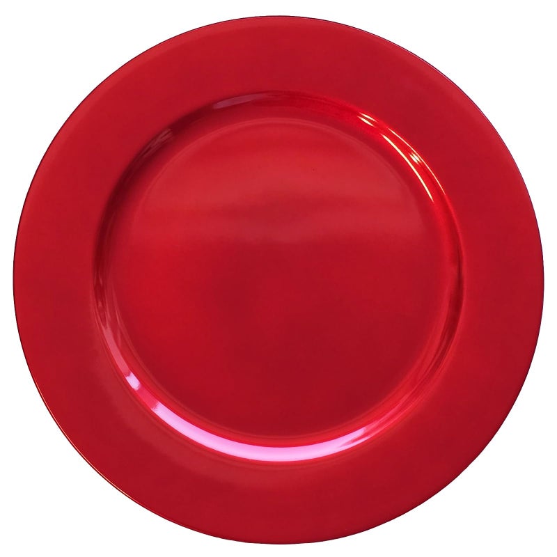 Opexscal Red Charger Plates, Set of 6 Serving Charger Plate for Dinner Table, Wedding, Events Plate Chargers - 13 Inch - Image 1