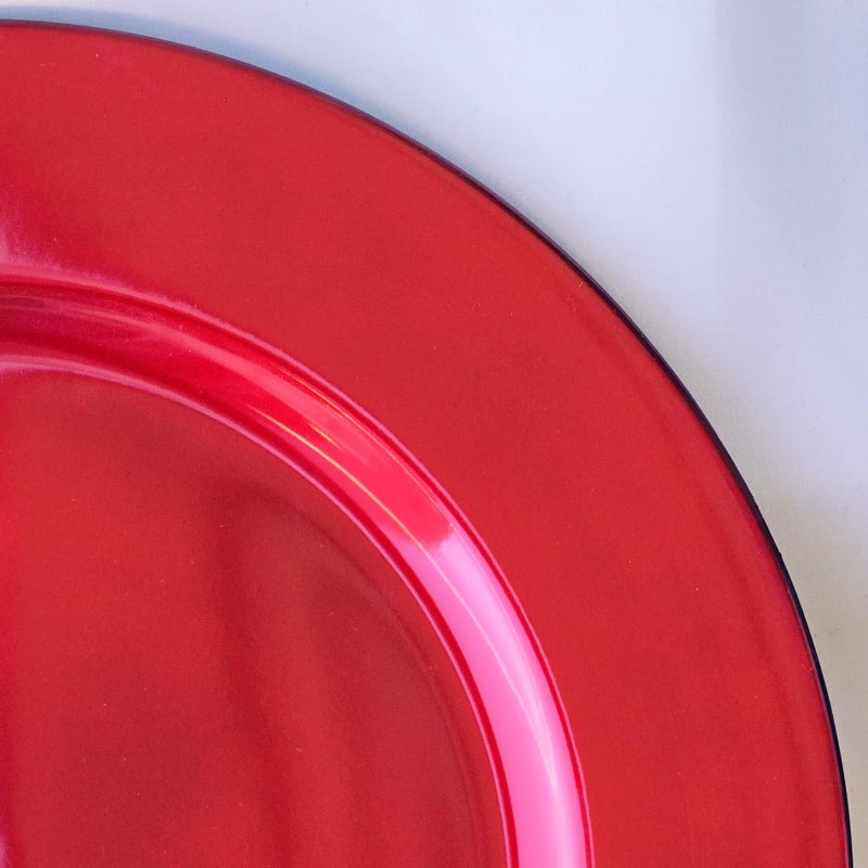 Opexscal Red Charger Plates, Set of 6 Serving Charger Plate for Dinner Table, Wedding, Events Plate Chargers - 13 Inch - Image 3