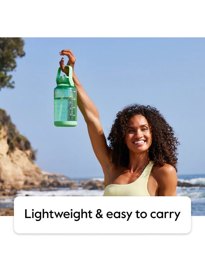 Takeya 64 oz Motivational Water Bottle with Straw Lid with Time Marker, Half Gallon, Premium Quality BPA Free Tritan Plastic, Stormy Black - Image 4