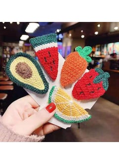 Aeyistry 6 Pcs Hair Clips Woolen knitting Fruit Colorful Cute Clips For Kid Girls Accessories 