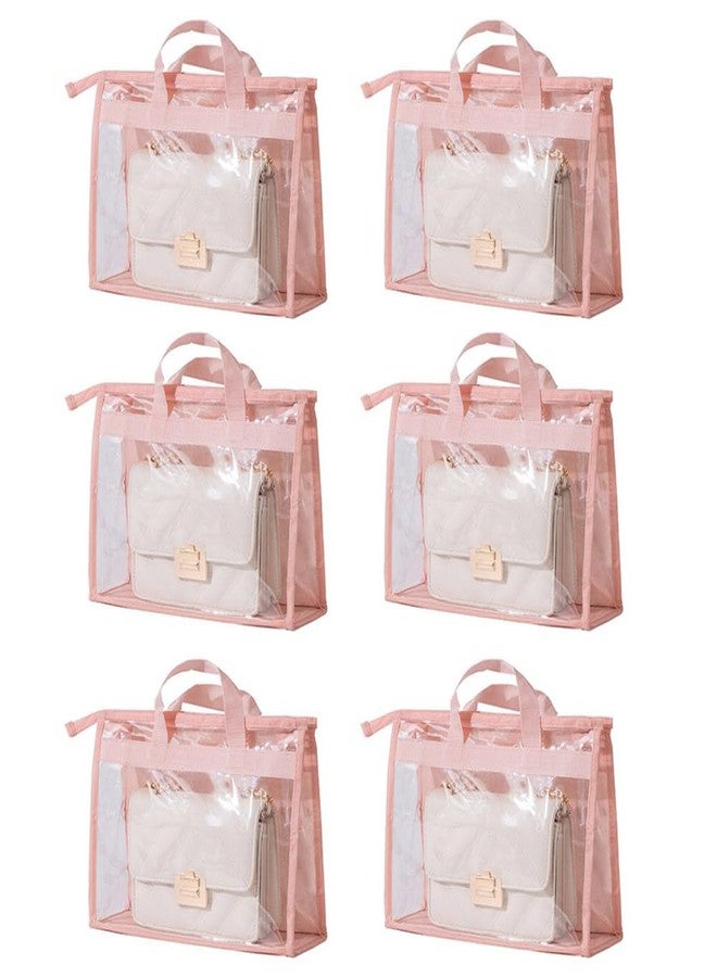 YEWIN Dust Bags for Handbags - Handbag Storage Organizer Dust Bags for Moisture Proof Dust Cover with Zipper and Handle(Pink-XXL) - Image 1
