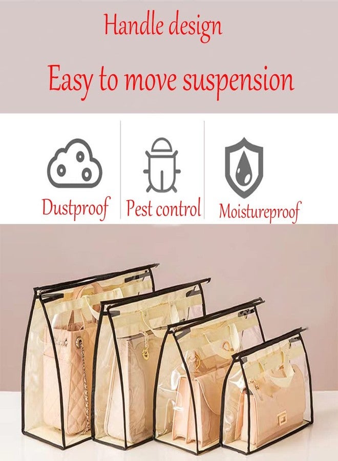 YEWIN Dust Bags for Handbags - Handbag Storage Organizer Dust Bags for Moisture Proof Dust Cover with Zipper and Handle(Pink-XXL) - Image 4