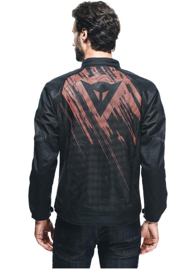 Dainese - Air Graphics Tex Jacket, Summer Motorcycle Jacket, Ventilated And Lightweight With Soft Protectors On Shoulders And Elbows, Men, Black/Red Tarmac, 56  - Image 5