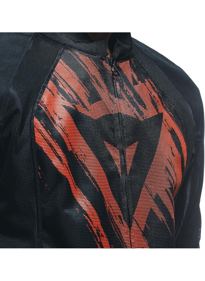 Dainese - Air Graphics Tex Jacket, Summer Motorcycle Jacket, Ventilated And Lightweight With Soft Protectors On Shoulders And Elbows, Men, Black/Red Tarmac, 56  - Image 3
