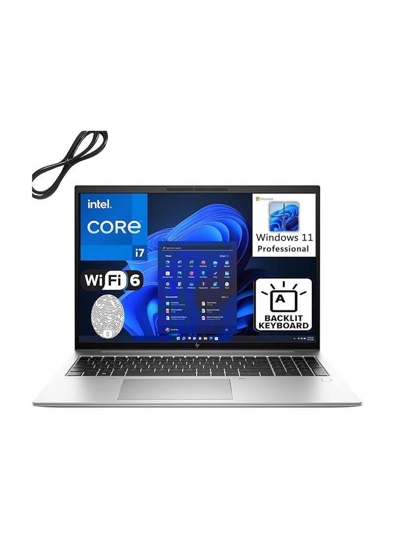HP EliteBook 860 G9 Laptop With 16-Inch Display, Core i7-1260P Processor/64GB RAM/2TB SSD/Intel Iris XE Graphics/Windows 11 Pro + BROAG Cable English Natural Silver - Image 1