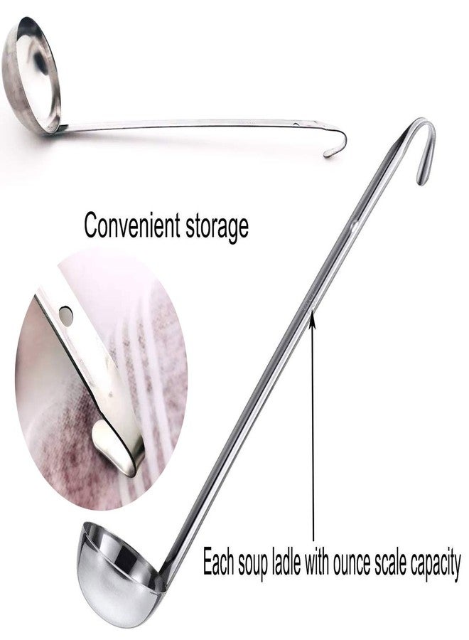 Markeny 4 Pieces Stainless Steel Soup Ladle Metal Handle Ladle with Pouring Rim,2oz/3oz/4oz/5oz Set Ladles for Cooking Soup Sauce - Image 5
