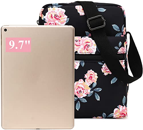 Leaper Girls Crossbody Purses 2PCS for Kids Organizer Messenger Bag Women Floral Crossbody Bag and Purse Set Black - Image 5