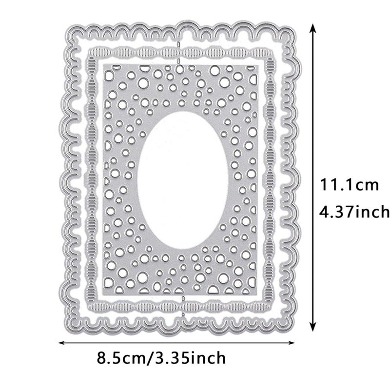 Ammsochy Cutting Dies 3D Background Frame Metal Stencils Scrapbooking Tools Diy Craft Carbon Steel Embossing Template For Paper Card Making Album Arts Supplies (Frame B-Dot 8.5X11.1Cm)  Xmei000580 - Image 5