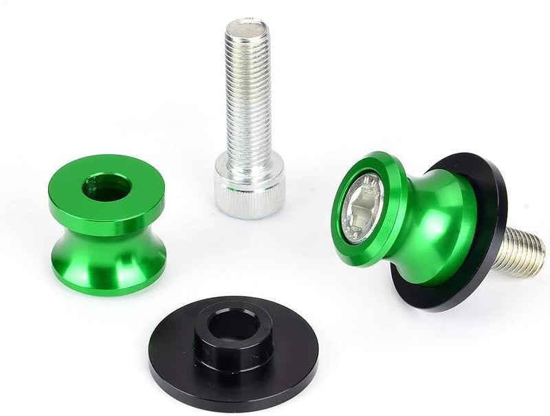 Goldfire 2pcs 8MM M8 X1.5 Motorcycle Swing arm Sliders Spools CNC Swing Arm Stand Screw for Kawasaki Z650 Z800 Z900 Z1000 Accessories(Green) - Image 3
