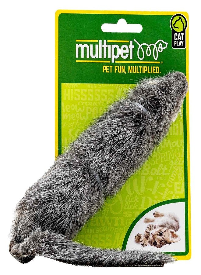 MultiPet Long Furry Mouse Assorted Colors 5.5in