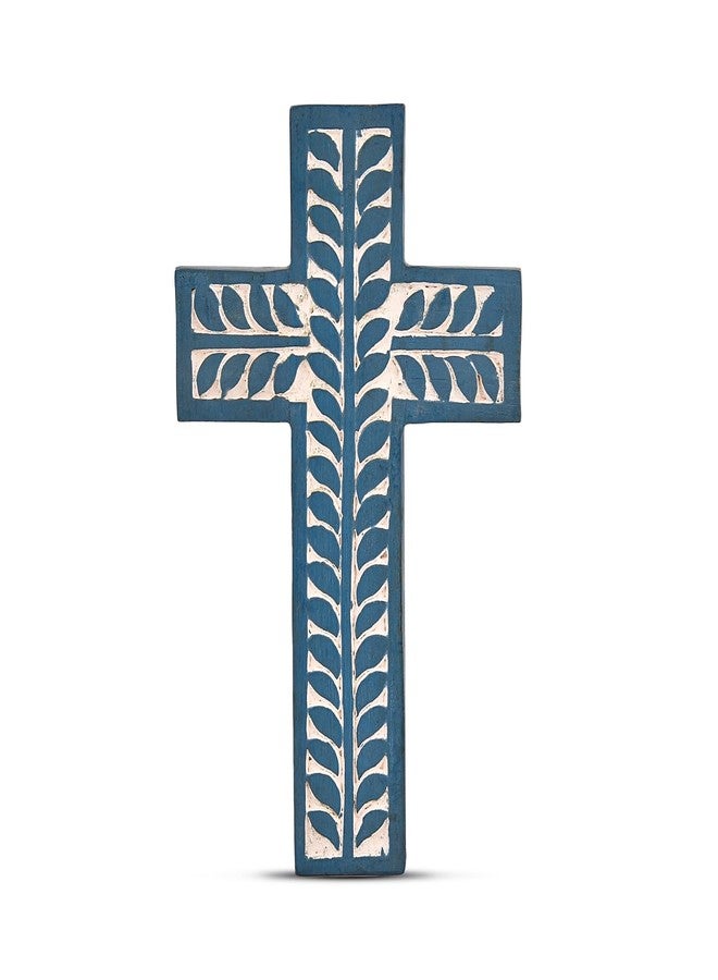NIRMAN Cross Mango Wood Family Cross Décor Religious, Spiritual, Christian, Crucifix Wood Look Spiritual Jesus Art Sculpture (10" X 6" X 0.75") - Image 1