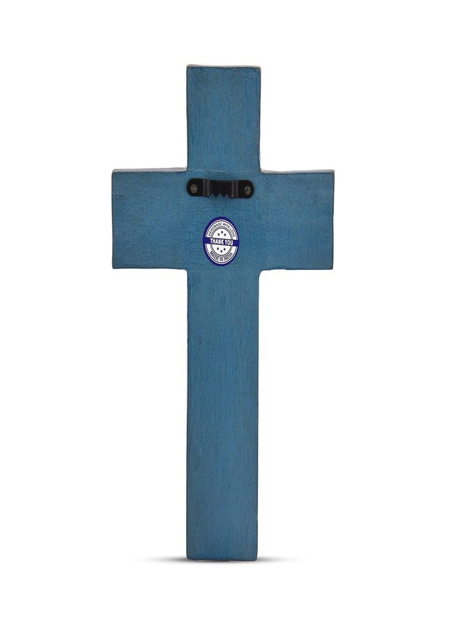 NIRMAN Cross Mango Wood Family Cross Décor Religious, Spiritual, Christian, Crucifix Wood Look Spiritual Jesus Art Sculpture (10" X 6" X 0.75") - Image 4