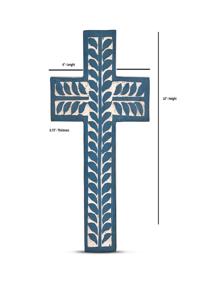 NIRMAN Cross Mango Wood Family Cross Décor Religious, Spiritual, Christian, Crucifix Wood Look Spiritual Jesus Art Sculpture (10" X 6" X 0.75") - Image 5