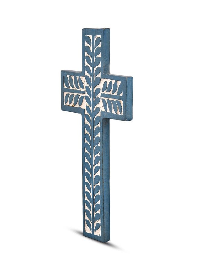 NIRMAN Cross Mango Wood Family Cross Décor Religious, Spiritual, Christian, Crucifix Wood Look Spiritual Jesus Art Sculpture (10" X 6" X 0.75") - Image 2