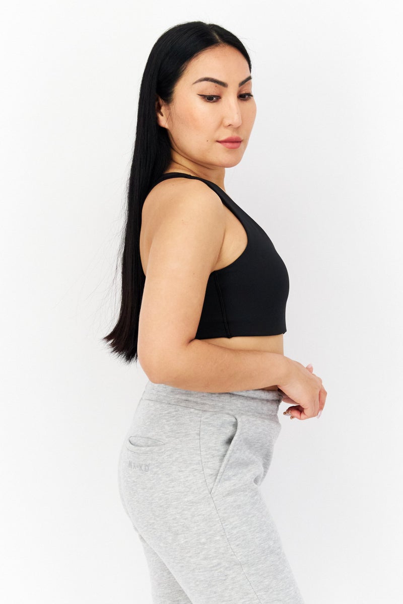 PUMA Women Lightly Padded Sports Bra, Black - Image 3